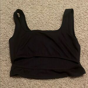 SHEIN Black Fitted Crop Tank Top
